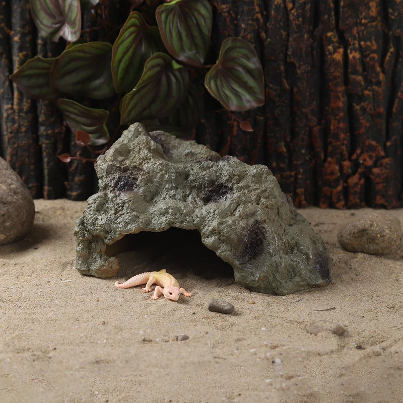 IBWell Resin Leopard Gecko Hide, True to Nature Reptile Rock for Bearded Dragon Hideout Snake Hides for Ball Pythons, Tortoise House Terrarium DÉCor - Meidum - Image 5
